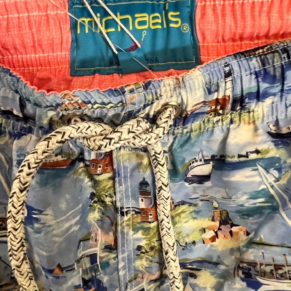 NWT Michaels nautical theme swim trunks with waist string - Picture 6 of 11